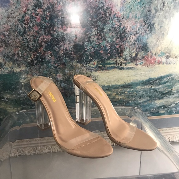 Fashion Nova Shoes - 4" Acrylic Ankle strap Heels. Size 8.5